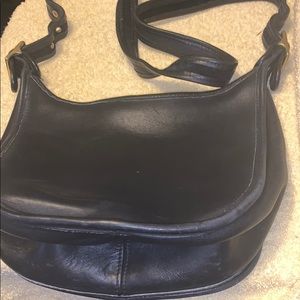 Black leather coach crossbody